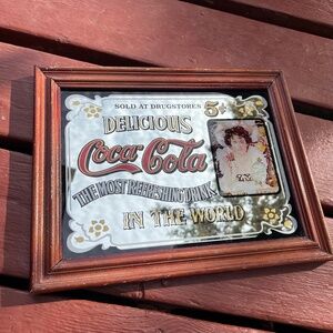 Vintage Delicious Coca-Cola Mirrored Advertising Sign
